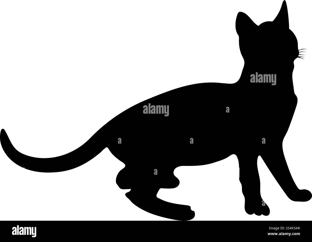 Silhouette de chat. Lisse et claire. Vector Illustration. Illustration de Vecteur