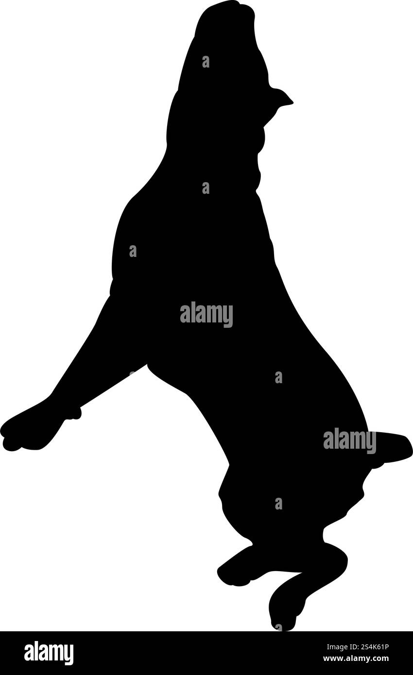 Pit-Bull Terrier Dog Silhouette. Illustration Vecteur de douceur. Illustration de Vecteur