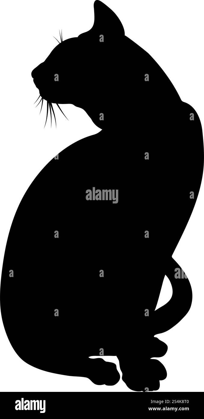 Silhouette de chat. Lisse et claire. Vector Illustration. Illustration de Vecteur