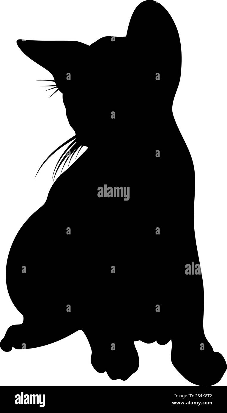 Silhouette de chat. Lisse et claire. Vector Illustration. Illustration de Vecteur