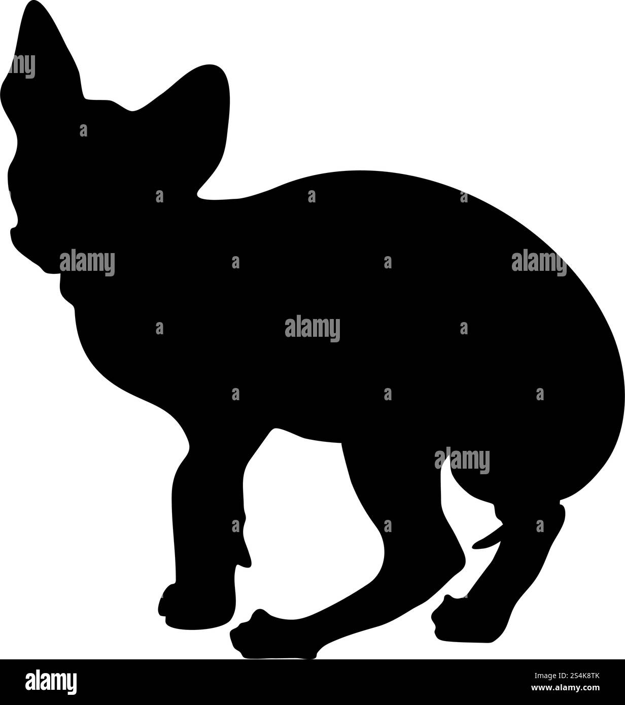 Silhouette de chat. Lisse et claire. Vector Illustration. Illustration de Vecteur