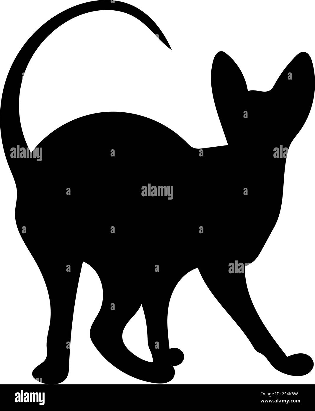 Silhouette de chat. Lisse et claire. Vector Illustration. Illustration de Vecteur