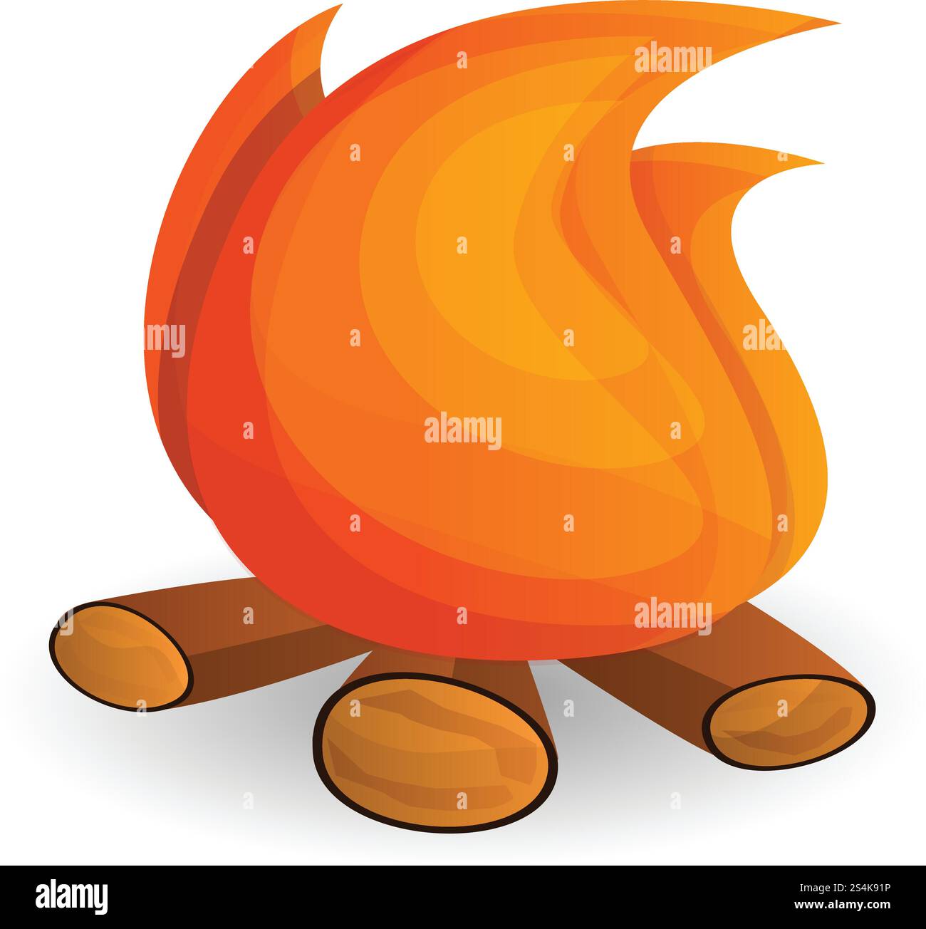 Icône feu de camp. Dessin animé de l'icône de vecteur de feu de camp pour la conception de Web isolé sur fond blanc. Icône de feu de camp, style de dessin animé Illustration de Vecteur
