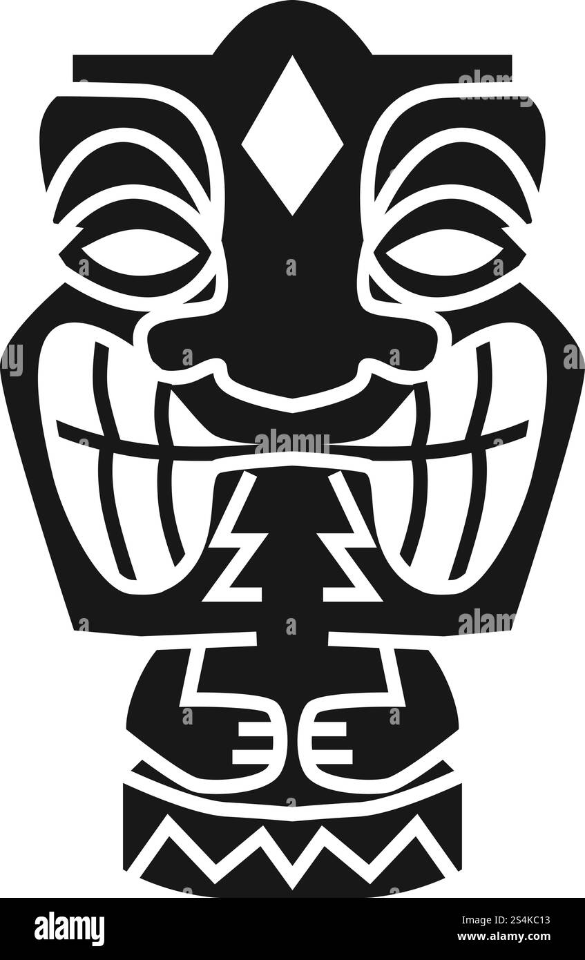 Icône d'idole Tahiti. Illustration simple de l'icône vectorielle d'idole de tahiti pour la conception Web isolé sur fond blanc. Icône d'idole Tahiti, style simple Illustration de Vecteur