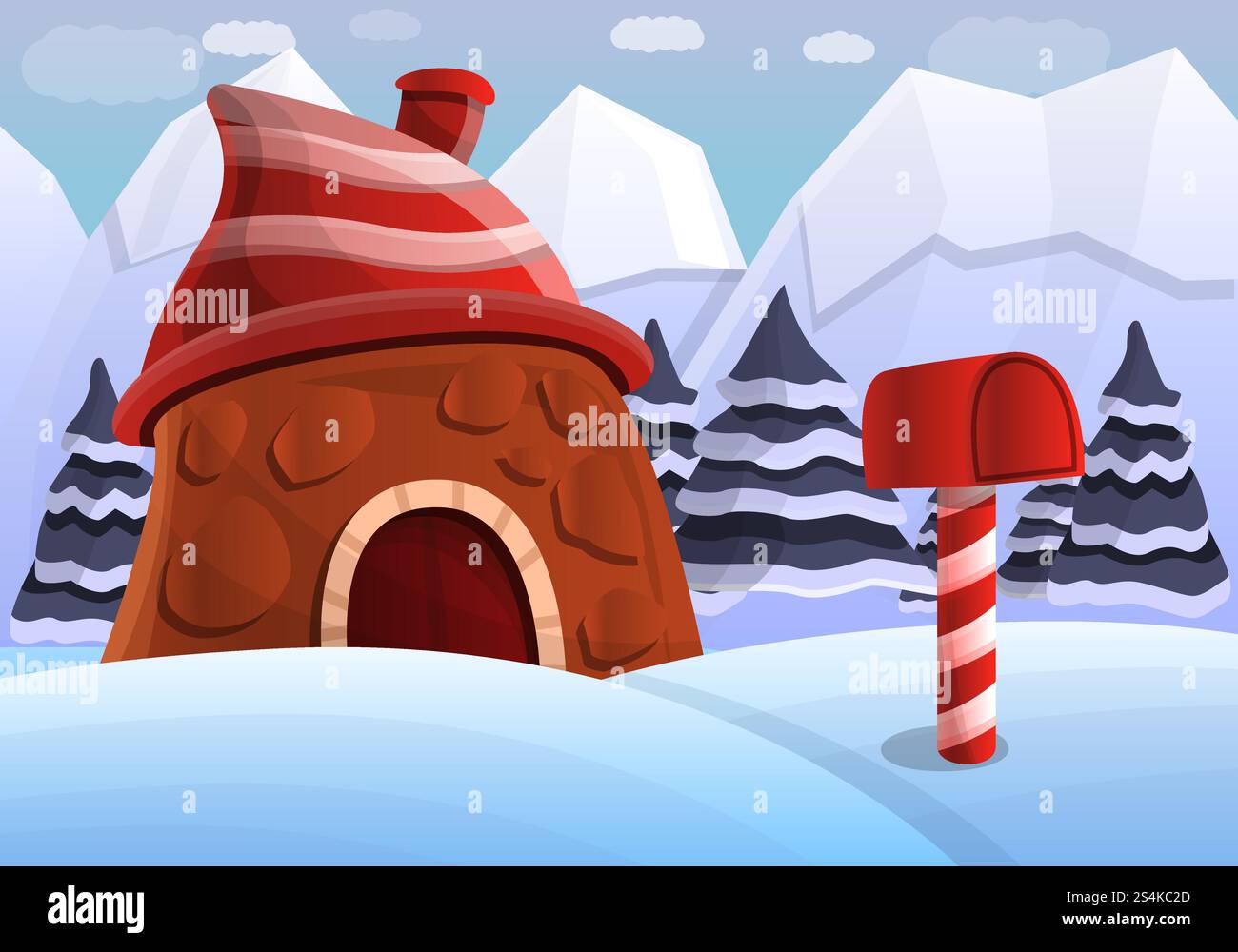 Arrière-plan Laponie concept. Illustration de dessin animé du fond de concept vectoriel Laponie pour la conception Web. Fond de concept Laponie, style de dessin animé Illustration de Vecteur