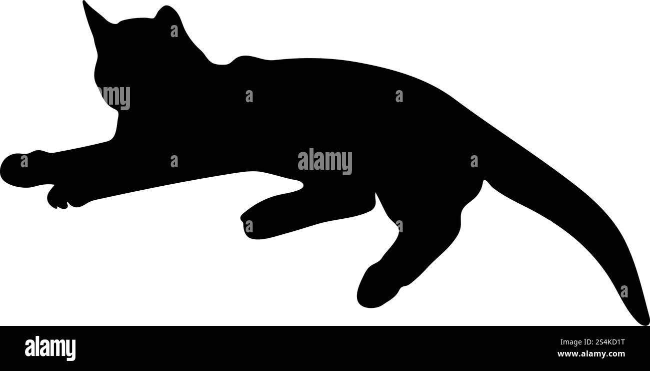 Silhouette de chat. Lisse et claire. Vector Illustration. Illustration de Vecteur