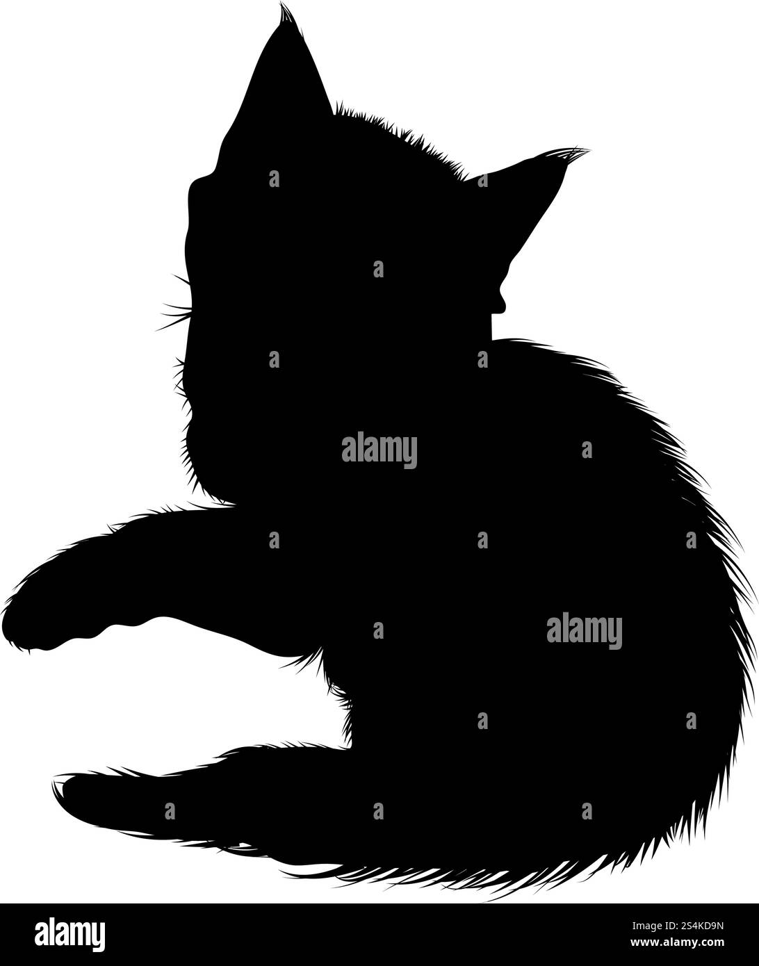 Silhouette de chat. Lisse et claire. Vector Illustration. Illustration de Vecteur