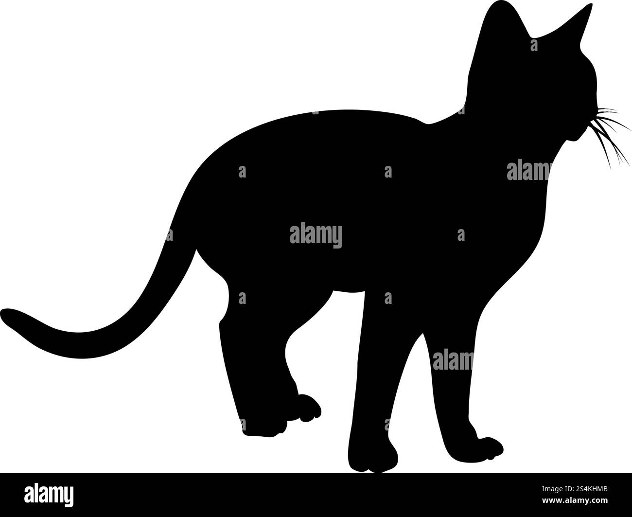 Silhouette de chat. Lisse et claire. Vector Illustration. Illustration de Vecteur
