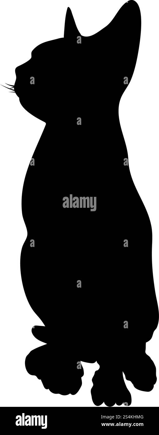 Silhouette de chat. Lisse et claire. Vector Illustration. Illustration de Vecteur