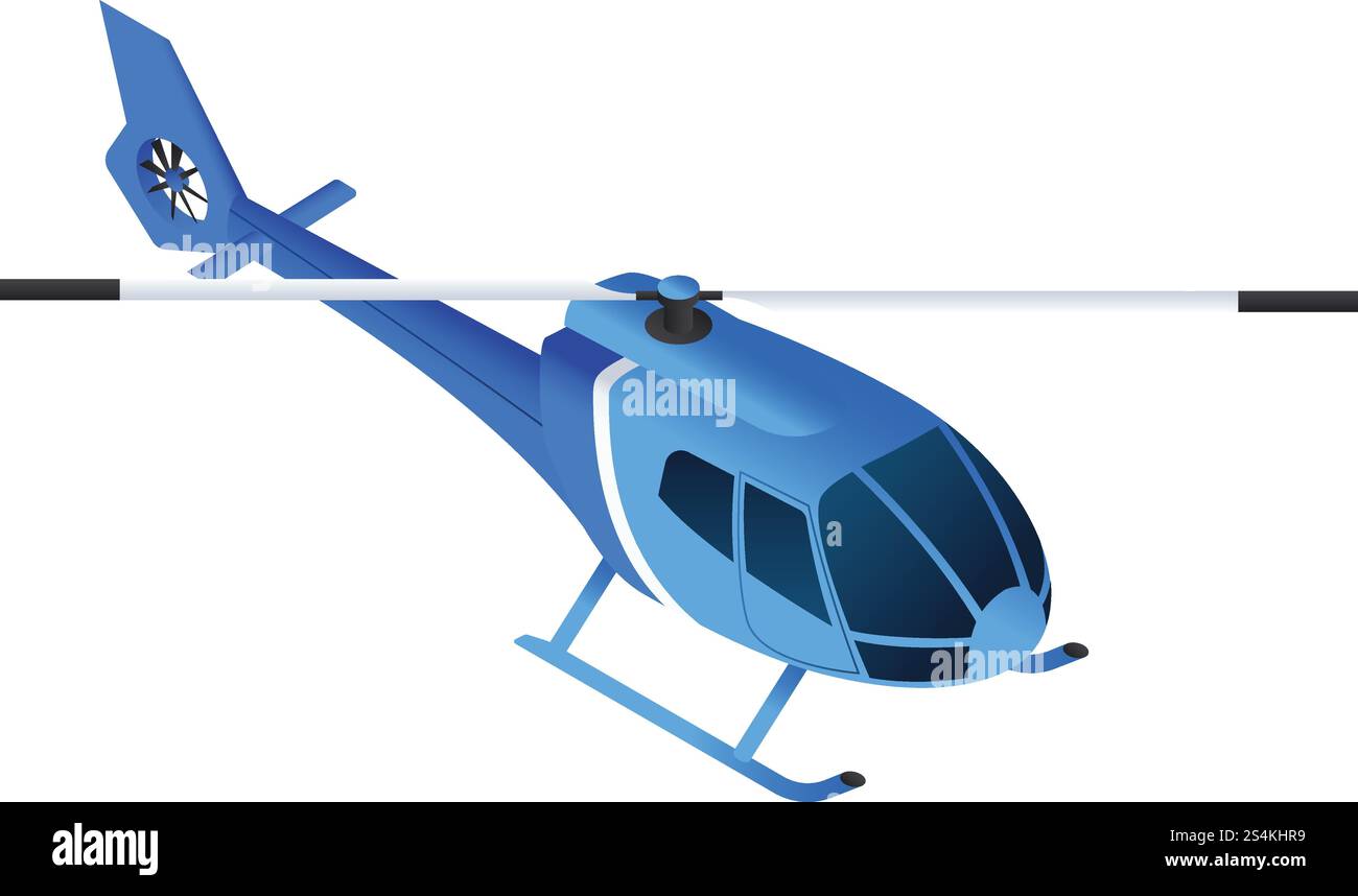 Icône d'hélicoptère bleue. Isométrique de l'icône de vecteur d'hélicoptère bleu pour la conception de Web isolé sur fond blanc. Icône d'hélicoptère bleu, style isométrique Illustration de Vecteur