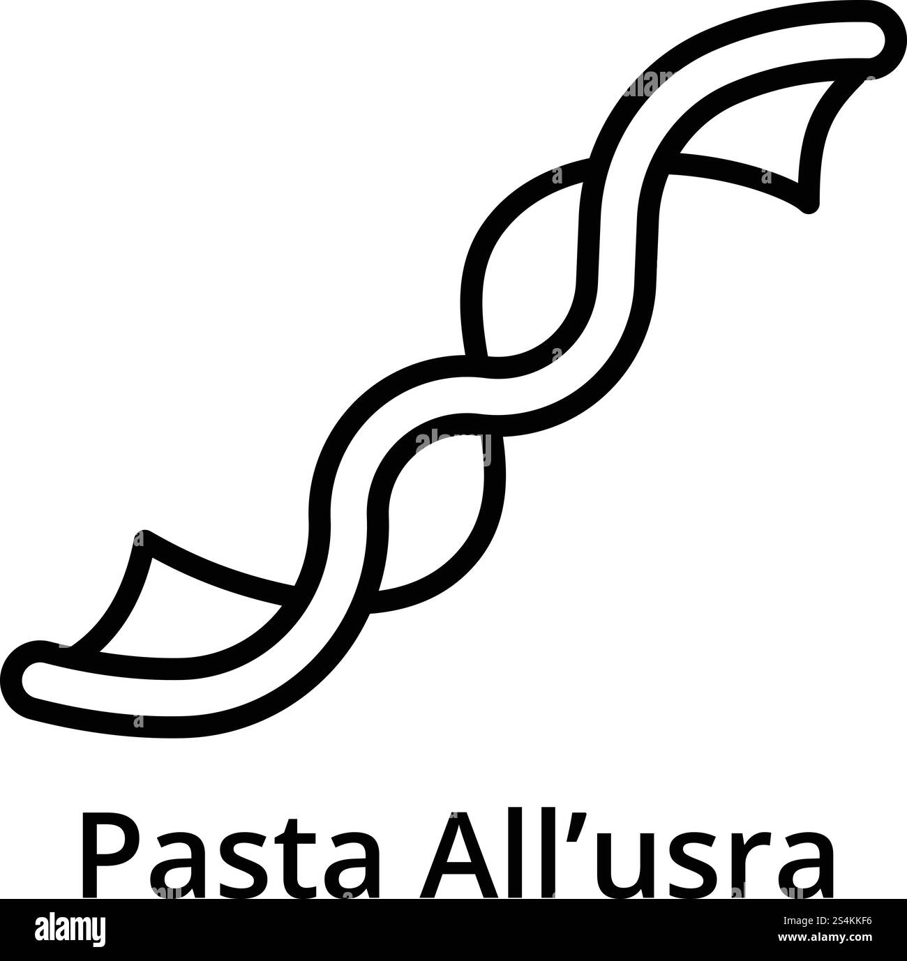 Icône Pasta al usra. Icône vectorielle Outline Pasta al usra pour la conception Web isolé sur fond blanc. Icône Pasta al usra, style contour Illustration de Vecteur