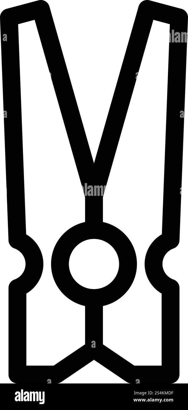 Icône épingle à vêtements. Icône vectorielle de pin de vêtements de contour pour la conception Web isolé sur fond blanc. Icône épingle de vêtements, style de contour Illustration de Vecteur