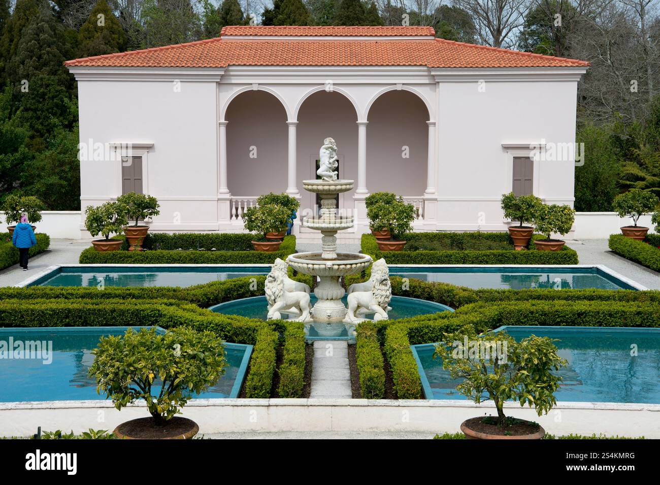 Jardin Renaissance italienne à Hamilton Gardens, Nouvelle-Zélande Banque D'Images