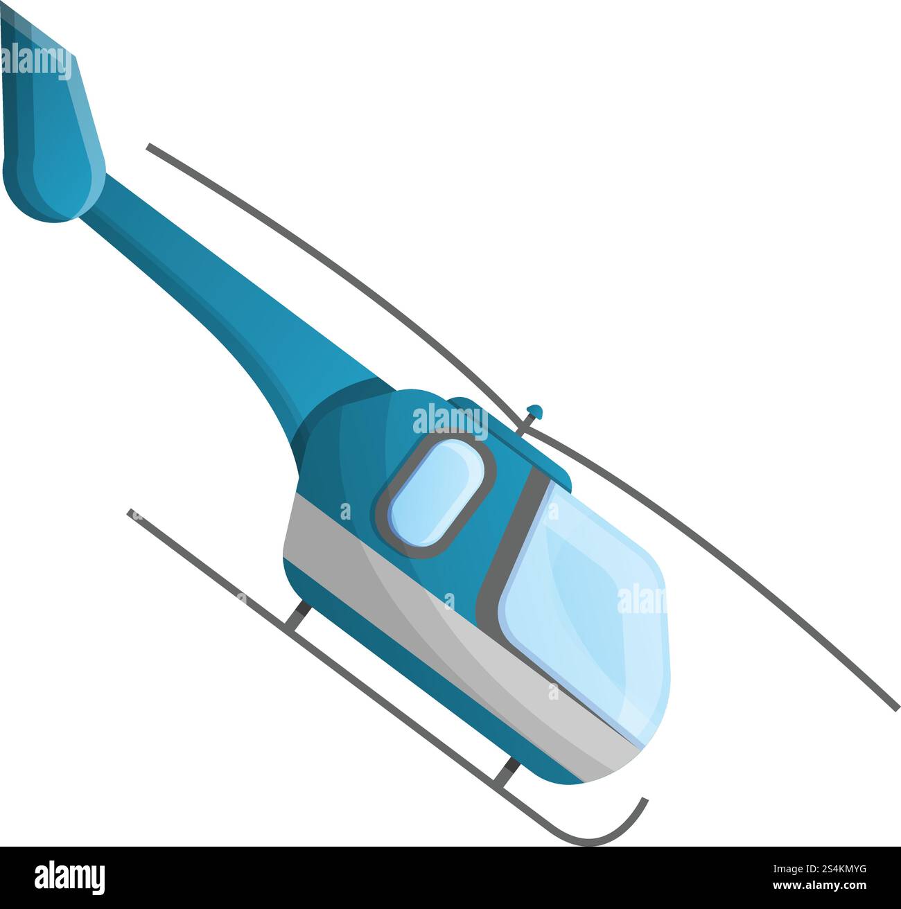 Icône d'hélicoptère bleue. Dessin animé de l'icône de vecteur d'hélicoptère bleu pour la conception de Web isolé sur fond blanc. Icône d'hélicoptère bleu, style de bande dessinée Illustration de Vecteur
