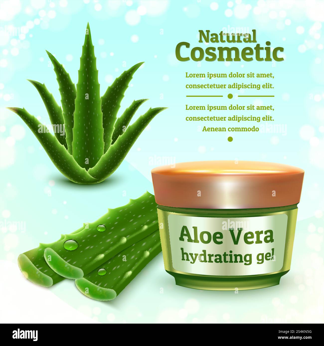 Aloe vera concept fond. Illustration réaliste de fond de concept de vecteur d'aloe vera pour la conception de sites Web. Aloe vera concept fond, style réaliste Illustration de Vecteur