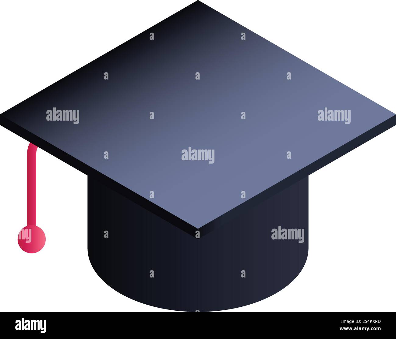 Icône de chapeau gradué. Isométrique de l'icône de vecteur de chapeau gradué pour la conception Web isolé sur fond blanc. Icône de chapeau gradué, style isométrique Illustration de Vecteur