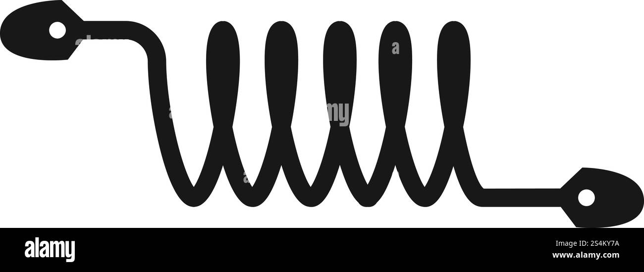Icône de câble flexible de ressort hélicoïdal. Illustration simple de l'icône de vecteur de câble flexible de ressort hélicoïdal pour la conception Web isolé sur fond blanc. Icône de câble flexible de ressort hélicoïdal, style simple Illustration de Vecteur