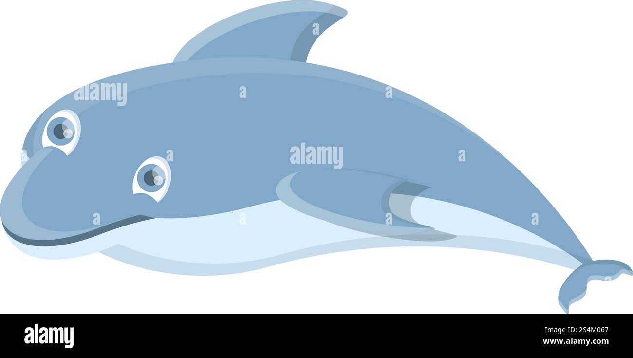 Icône drôle de dauphin. Dessin animé de l'icône de vecteur drôle de dauphin pour la conception de Web isolé sur fond blanc. Icône drôle de dauphin, style de bande dessinée Illustration de Vecteur