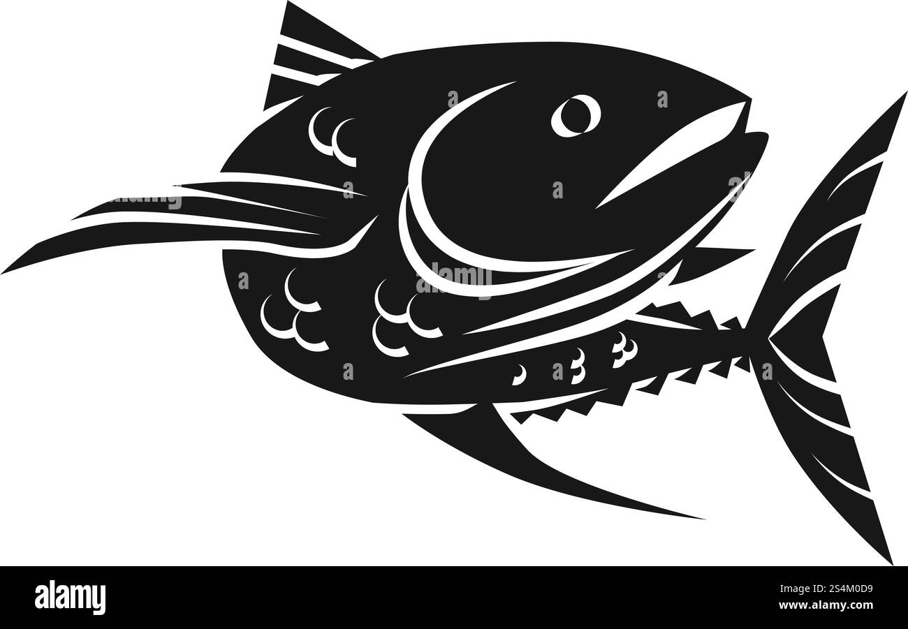 Icône de poisson de thon de mer. Illustration simple de l'icône vectorielle de poisson de thon de mer pour la conception de Web isolé sur fond blanc. Icône de poisson de thon de mer, style simple Illustration de Vecteur