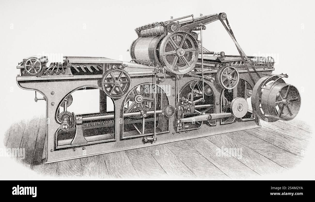 Impression. Machine de perfectionnement monocylindre de Buxton, Braithwaite et Smith. Extrait de l'Encyclopédie nationale : un Dictionnaire de la connaissance universelle, publié vers 1890 Banque D'Images