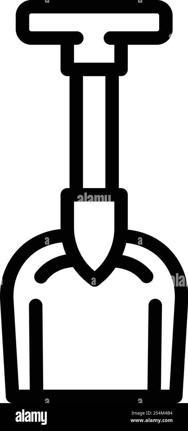Icône de la pelle de camping. Icône vectorielle de pelle de camp de contour pour la conception Web isolé sur fond blanc. Icône de pelle de camp, style de contour Illustration de Vecteur