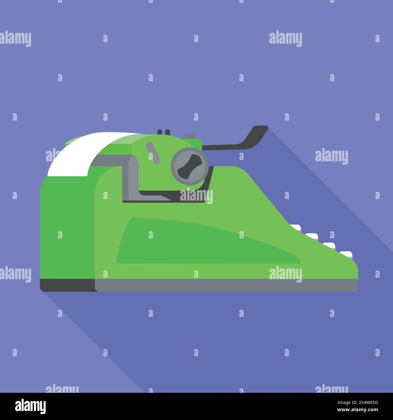 Icône de machine à écrire verte. Illustration plate de l'icône vectorielle verte de machine à écrire pour la conception Web. Icône de machine à écrire verte, style plat Illustration de Vecteur