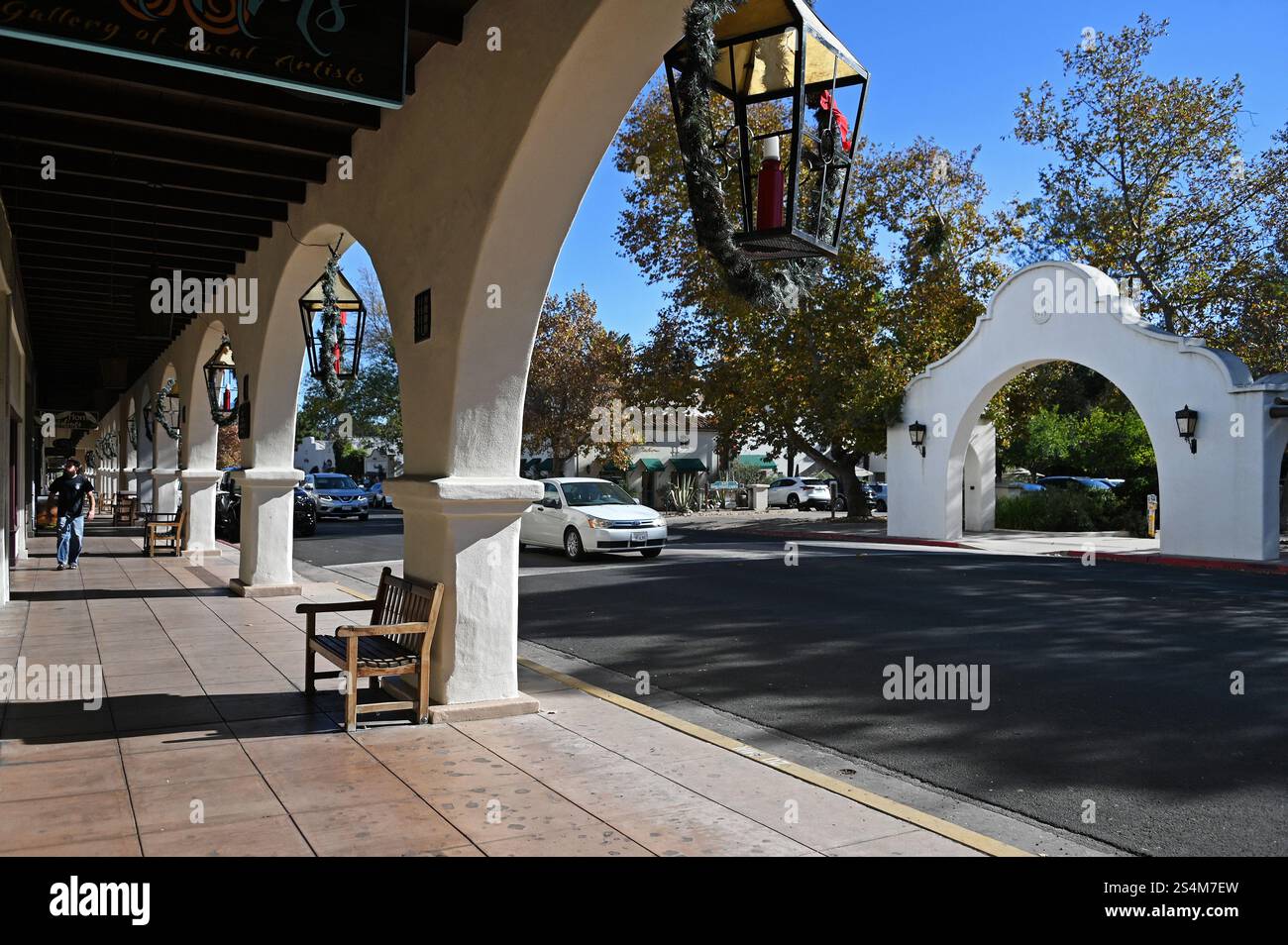 Rue commerciale à Ojai, Californie, États-Unis Banque D'Images