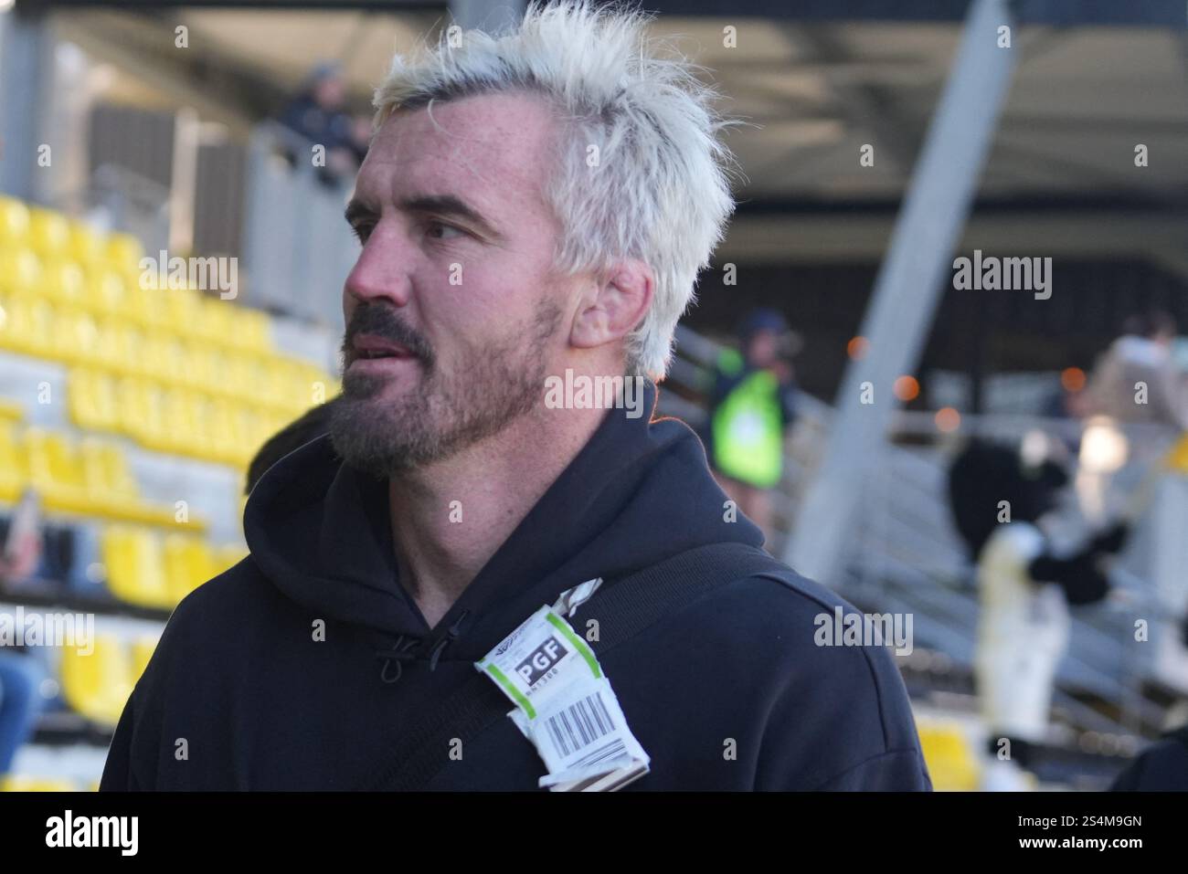 La Rochelle, France. 12 janvier 2025. L'entraîneur Ronan O'GARA du stade Rochelais lors de la Coupe des Champions, Pool 2 rugby match opposant le stade Rochelais (la Rochelle) et le Leinster Rugby le 12 janvier 2025 au stade Marcel Deflandre à la Rochelle, France - photo Laurent Lairys/ABACAPRESS. COM Credit : Abaca Press/Alamy Live News Banque D'Images