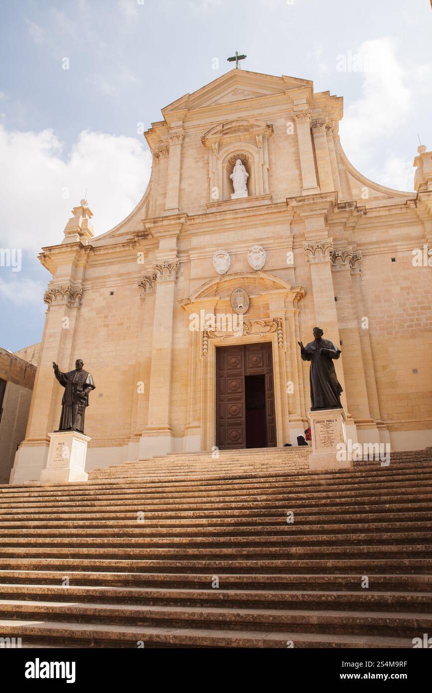 Gozo, Malte - 26 août 2019 : Cathédrale de l'Assomption de la Citadelle, également connu sous le nom de Castello est la citadelle de Victoria Banque D'Images
