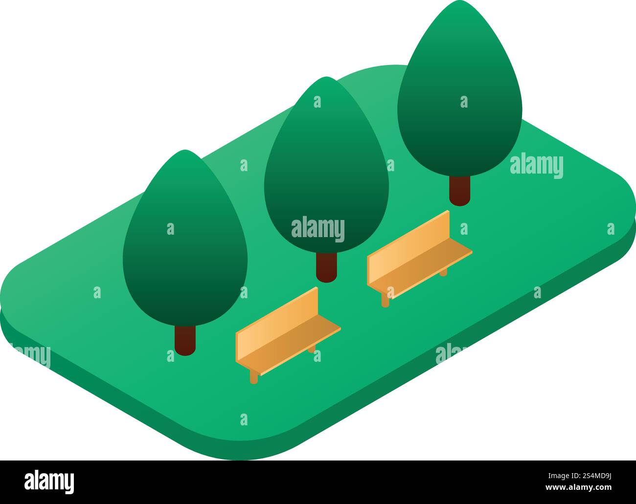 Icône de place du banc de stationnement. Isométrique de l'icône de vecteur de place de banc de parc pour la conception Web isolé sur fond blanc. Icône de place de banc de stationnement, style isométrique Illustration de Vecteur