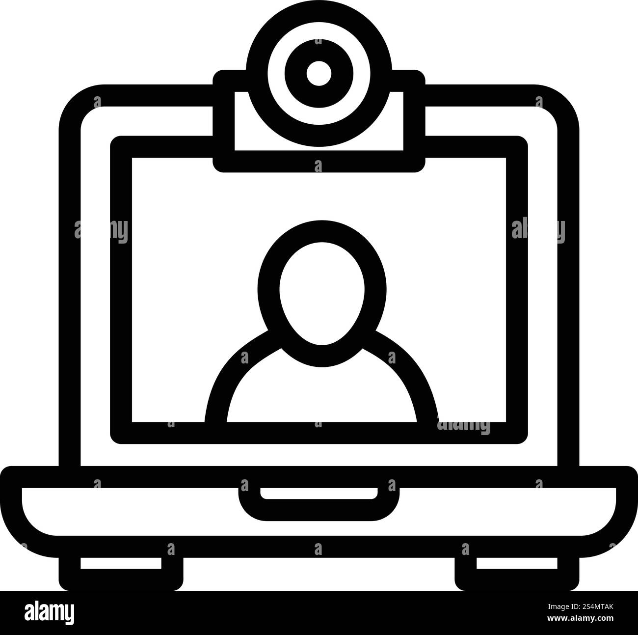 Icône de chat de webcam. Icône vectorielle de chat de webcam pour la conception de Web isolé sur fond blanc. Icône de chat de webcam, style de contour Illustration de Vecteur