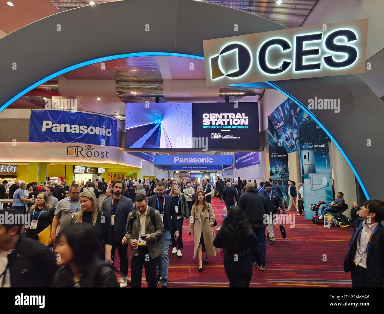 Las Vegas, USA – 8 janvier 2025 : salon ces 2025 à Las Vegas : un peu d’ambiance sur l’un des plus grands salons technologiques au monde Banque D'Images