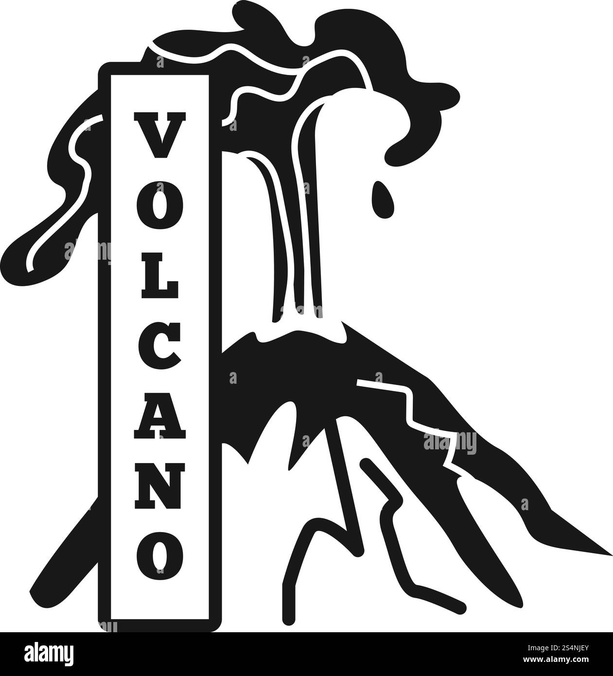 Logo éruption Volcano Peak. Illustration simple du logo vectoriel d'éruption de pic de volcan pour la conception Web isolé sur fond blanc. Logo d'éruption de pic de volcan, style simple Illustration de Vecteur