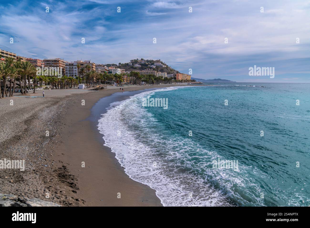 Almunecar plage Espagne Costa del sol mer Méditerranée Andalousie Banque D'Images