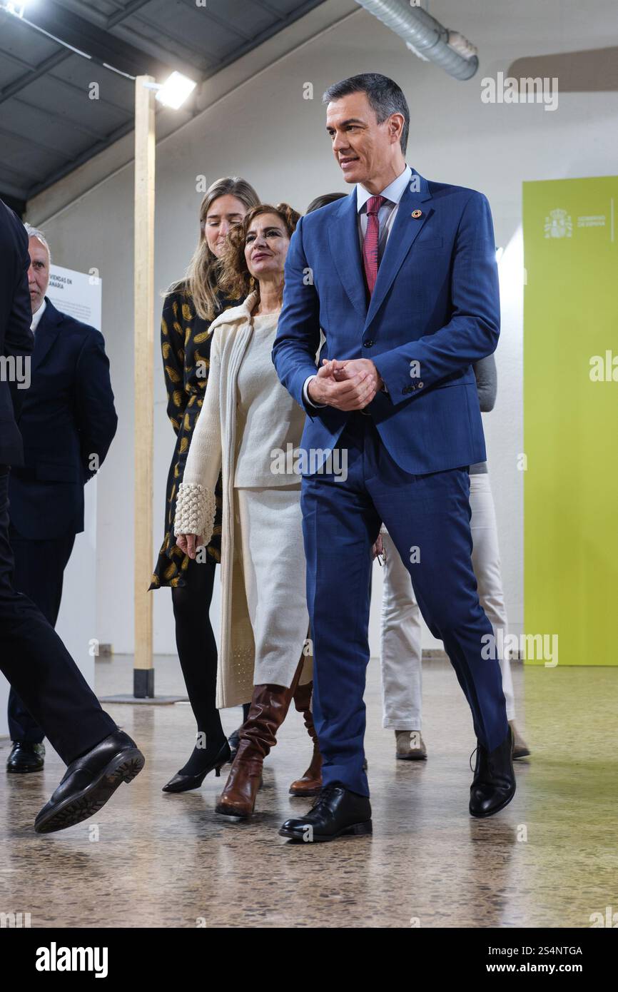 Le Président du Gouvernement, Pedro Sanchez, intervient lors du forum 'logement, cinquième pilier de l'Etat-providence', organisé par le Ministère du Hou Banque D'Images
