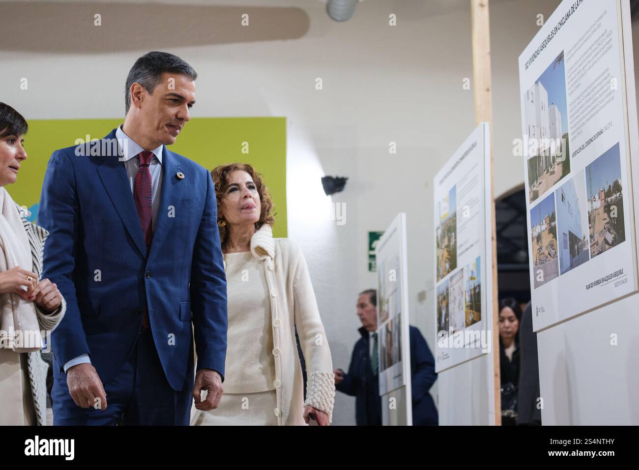 Le Président du Gouvernement, Pedro Sanchez, intervient lors du forum 'logement, cinquième pilier de l'Etat-providence', organisé par le Ministère du Hou Banque D'Images