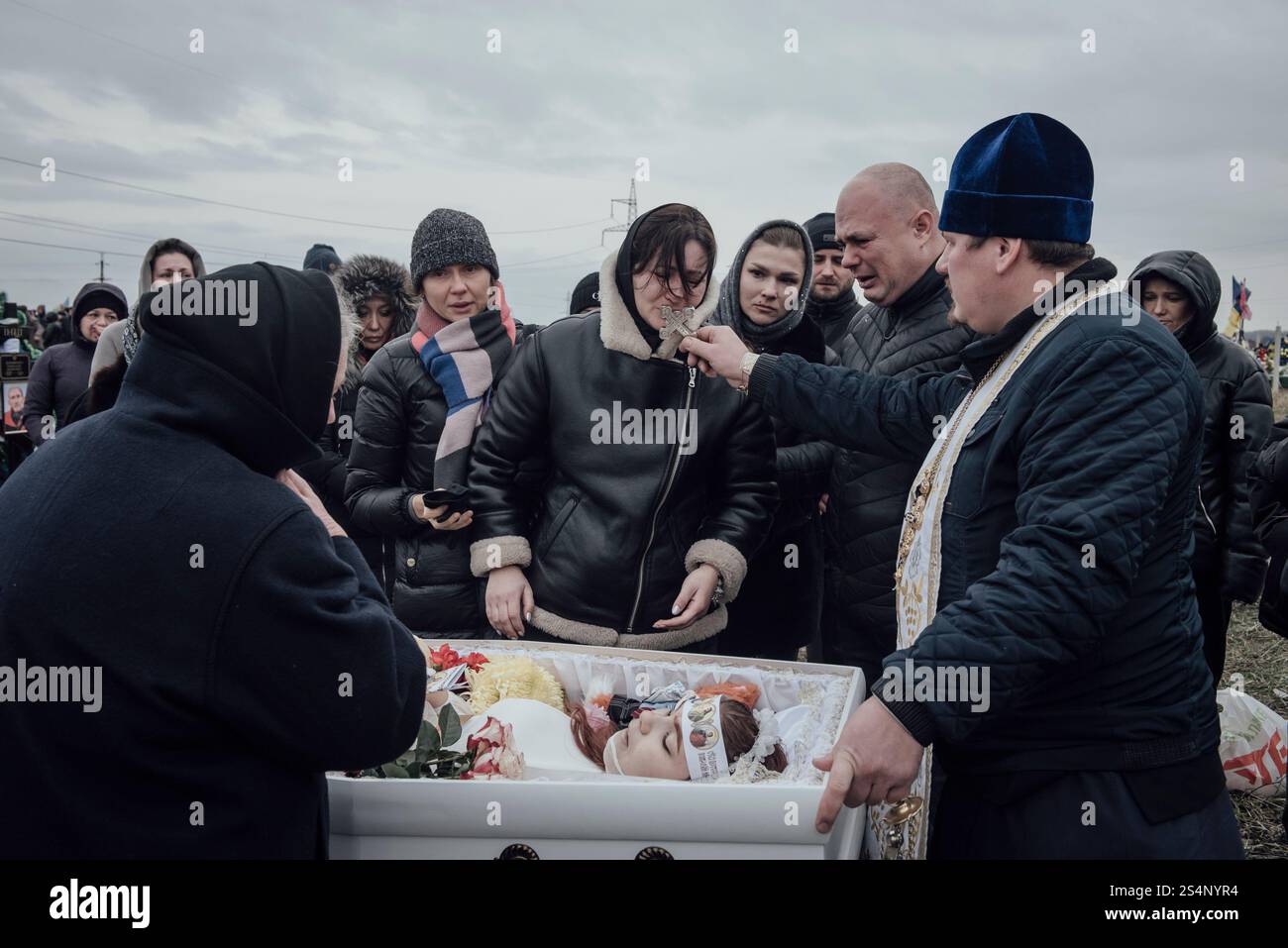 Adrien Vautier/le Pictorium - Guerre en Ukraine. 20 novembre 2024. Ukraine/Soumy - Tatiana, 39 ans, mère d'Anastasia, 14 ans, tuée par un missile russe le 17 novembre 2024. Sumy, 20 novembre 2024. Crédit : LE PICTORIUM/Alamy Live News Banque D'Images