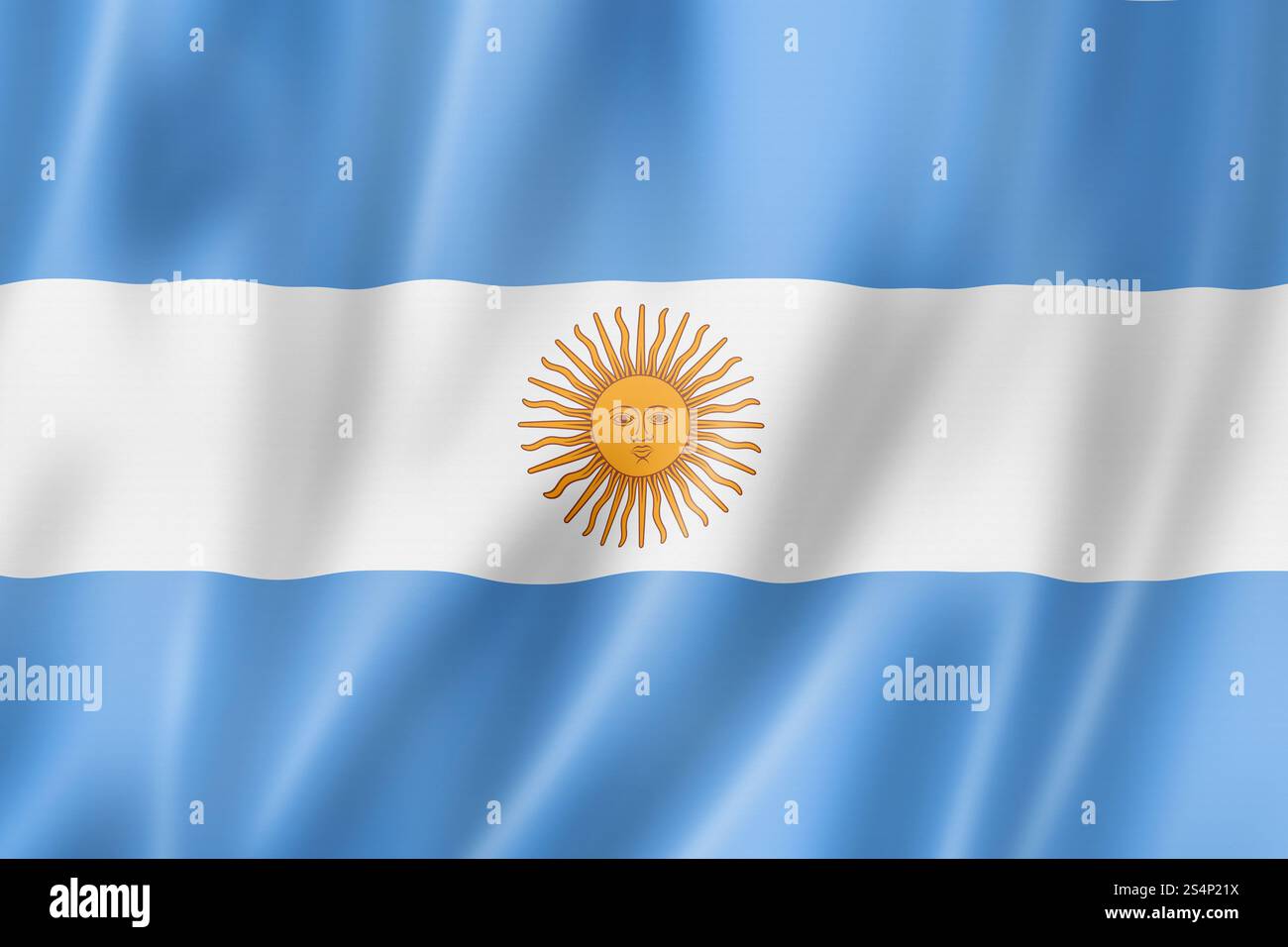 Drapeau argentin, rendu tridimensionnel, texture satinée. Drapeau argentin Banque D'Images