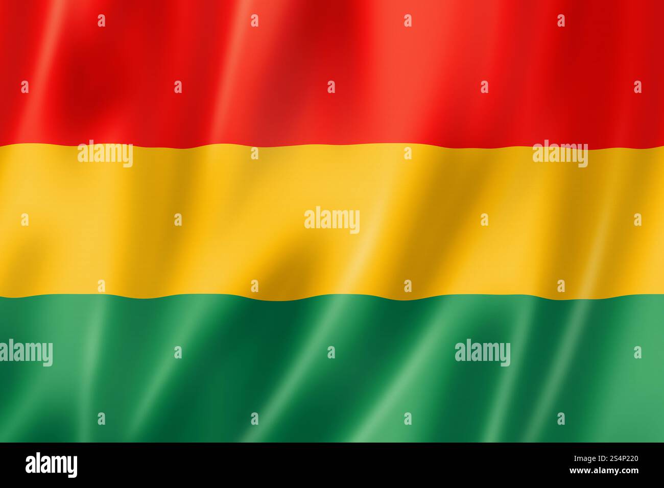 Drapeau de Bolivie, rendu tridimensionnel, texture satinée. Drapeau bolivien Banque D'Images