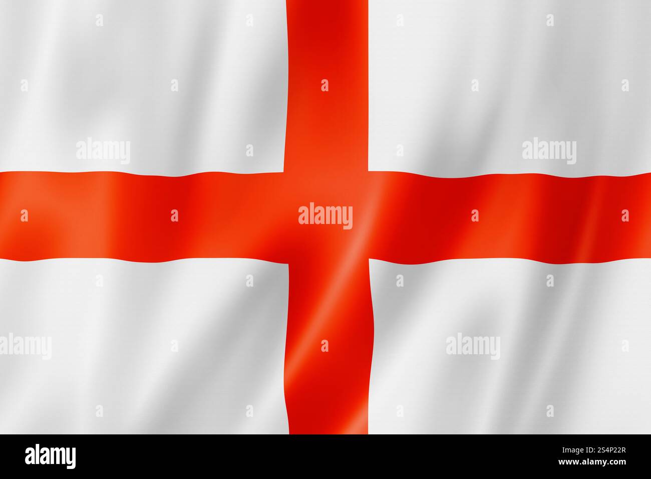 Drapeau de l'Angleterre, rendu tridimensionnel, texture satinée. Drapeau anglais Banque D'Images