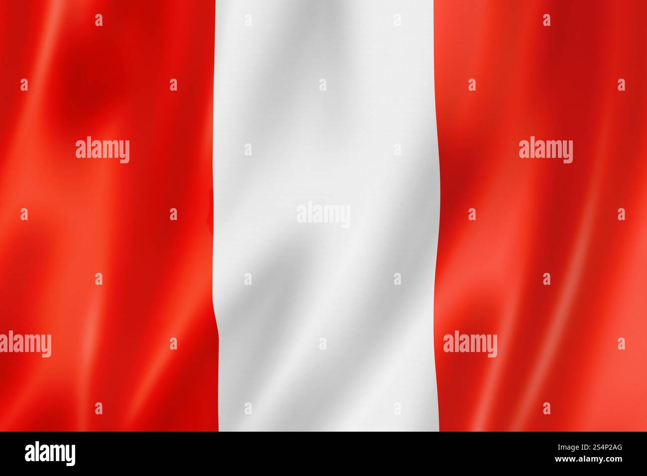 drapeau du pérou, rendu tridimensionnel, texture satinée. drapeau péruvien Banque D'Images
