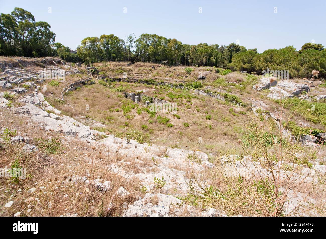 Amphithéâtre romain antique de Syracuse, Sicile, Italie Banque D'Images