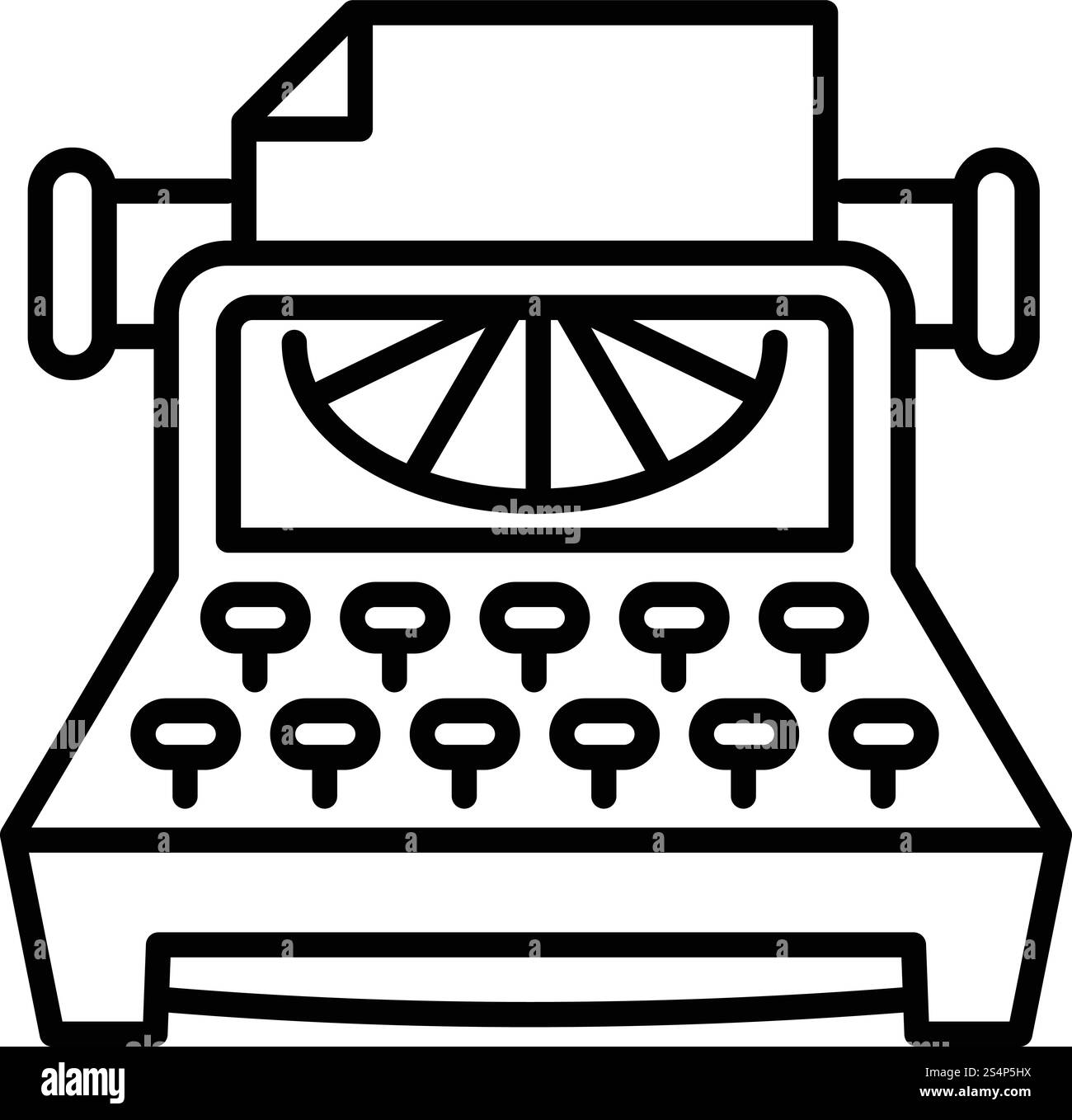 Icône de machine à écrire de bureau. Icône vectorielle de machine à écrire de bureau pour la conception Web isolé sur fond blanc. Icône de machine à écrire de bureau, style de contour Illustration de Vecteur