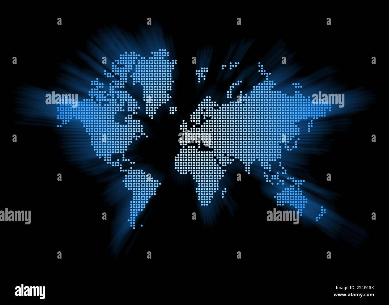 carte du monde repérée isolée sur fond noir. carte du monde repérée Banque D'Images