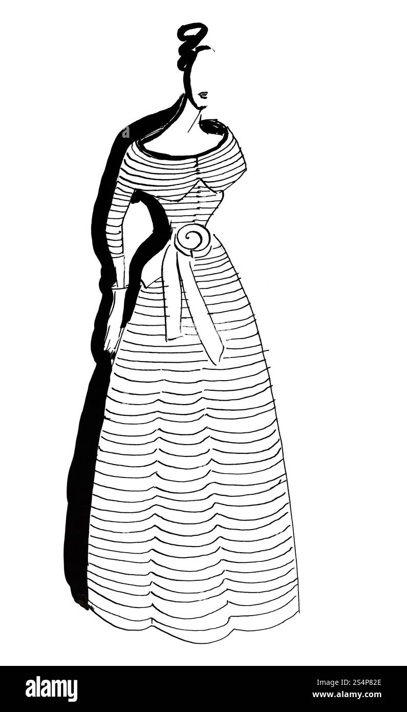 De la mode du 20e siècle - Casual polo robe rayée en 50e années Banque D'Images