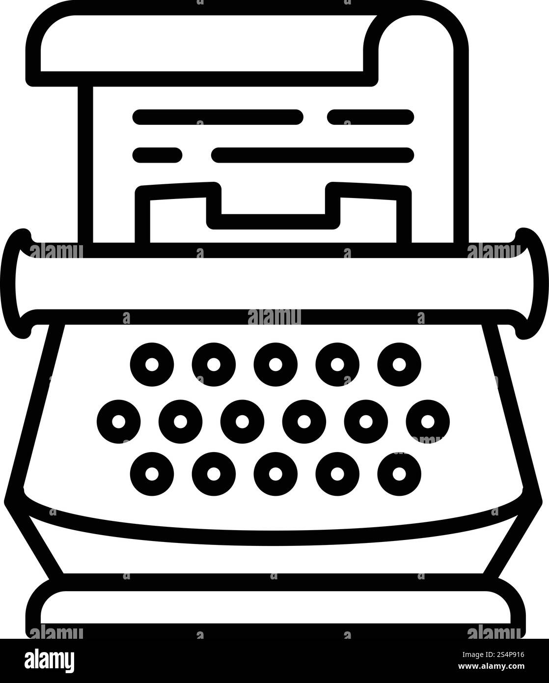 Icône de machine à écrire rétro. Icône vectorielle de machine à écrire rétro Outline pour la conception Web isolé sur fond blanc. Icône de machine à écrire rétro, style de contour Illustration de Vecteur