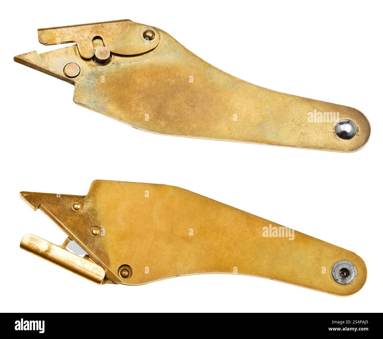 deux côtés du couteau fourriers isolé sur fond blanc Banque D'Images