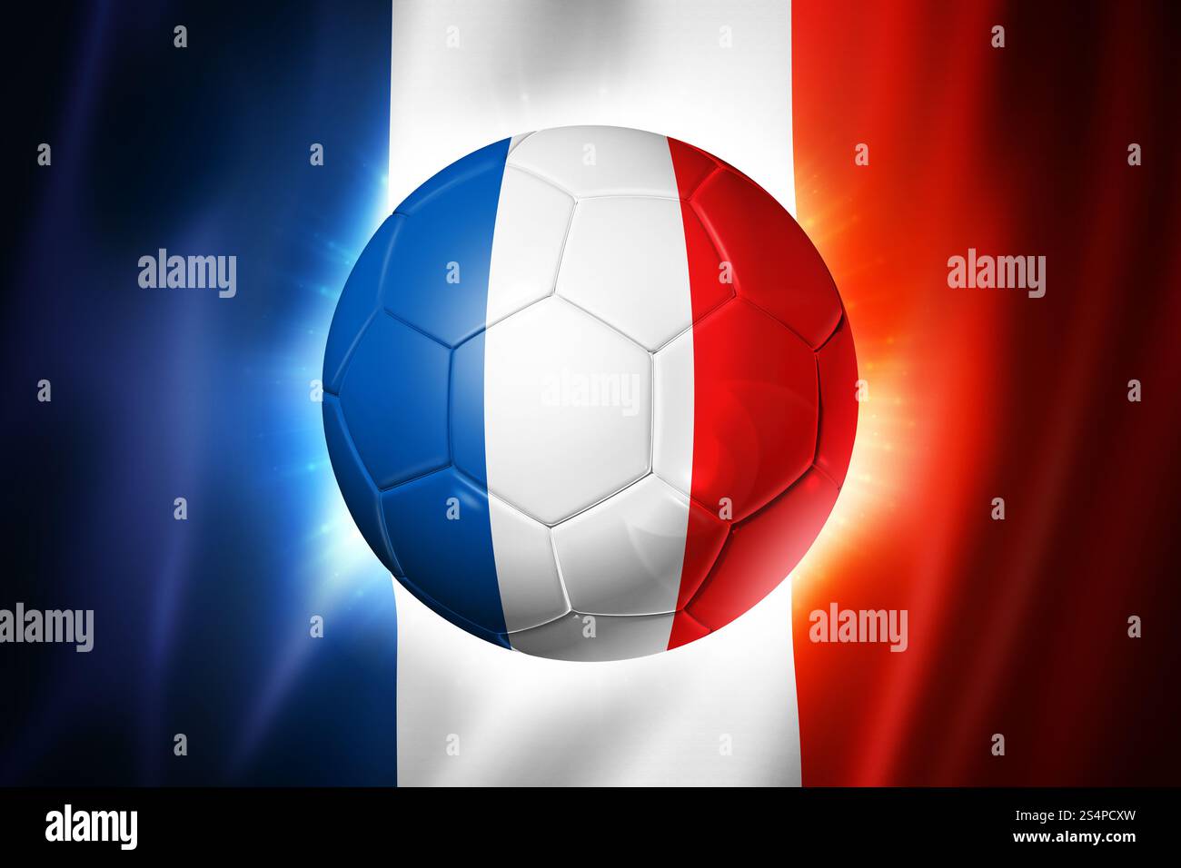 3D soccer ball avec l'équipe de France drapeau, coupe du monde de football Brésil 2014 Banque D'Images
