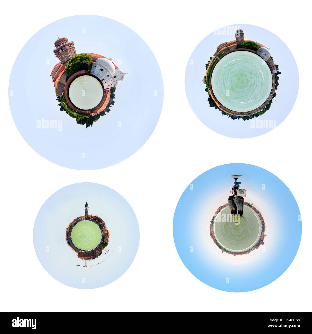 Ensemble de panorama sphérique de Venise et la lagune de Venise Banque D'Images