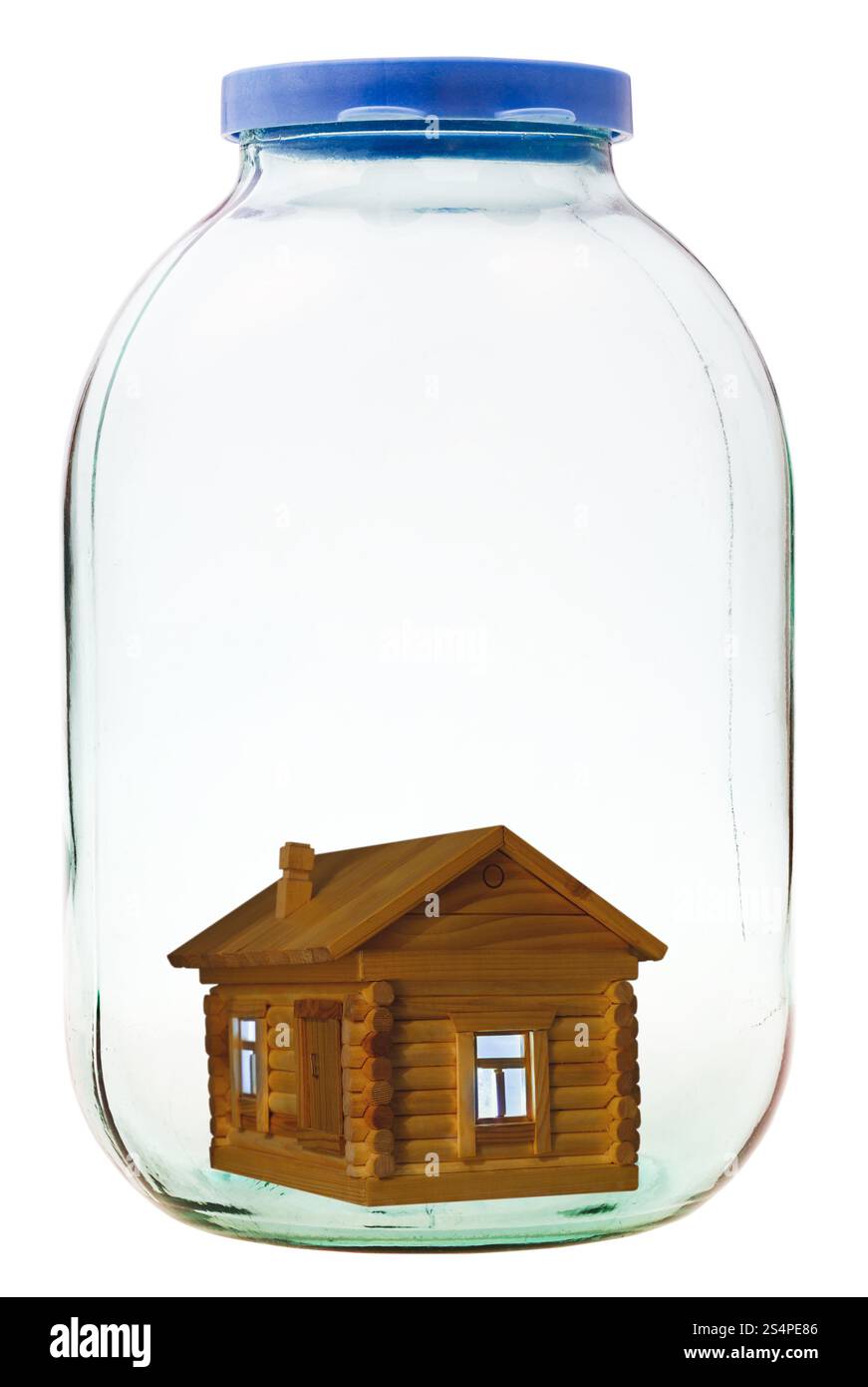 Maison en bois en milieu rural bocal en verre fermé Banque D'Images